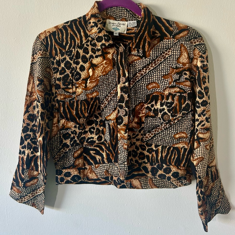 Exotic Animal Print Long Sleeve Top